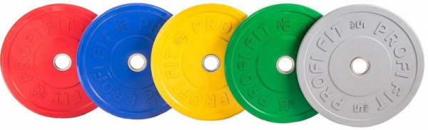 Диск для штанги каучуковый, цветной PROFI-FIT D-51