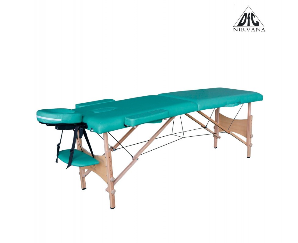 Массажный стол DFC NIRVANA, Optima, дерев. ножки, цвет зеленый (Green)