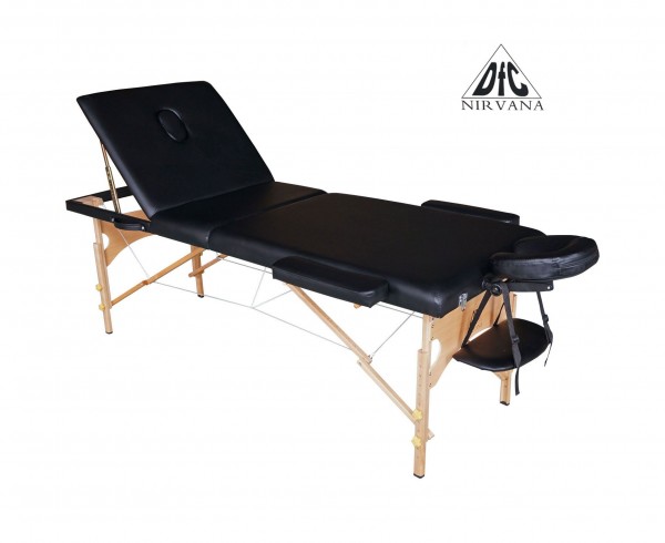 Массажный стол DFC NIRVANA, Relax Pro,  дерев. ножки, цвет черный (Black)