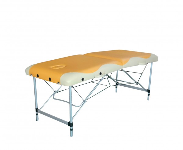 Массажный стол DFC NIRVANA, Elegant PREMIUM, 192х75х6 см, алюм. ножки, цвет оранж./беж. (orange/beig