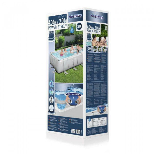 Каркасный бассейн Bestway Power Steel 404х201х100см, 6478л, фил.-насос 2006л/ч, лестница, попл.-дозатор