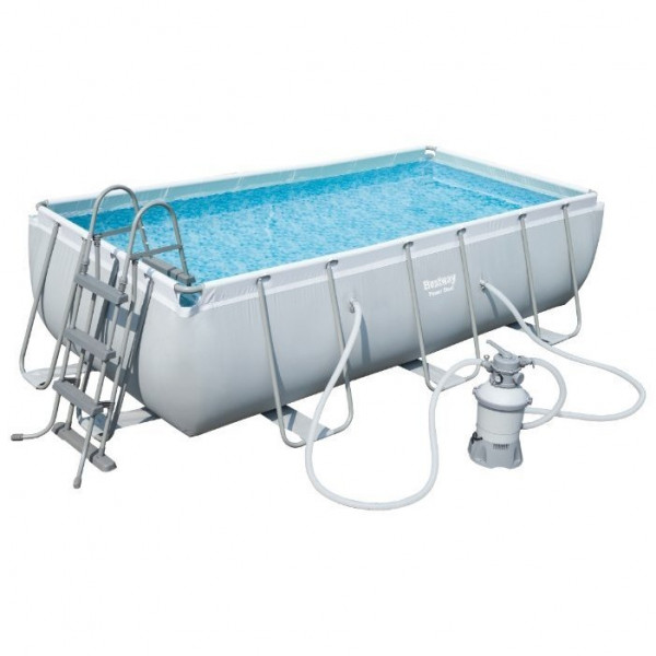 Каркасный бассейн Bestway Power Steel 404х201х100см, 6478л, песч.фил.-нас. 2006л/ч, лестница, попл.-дозатор