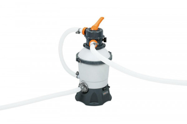 Каркасный бассейн Bestway Power Steel 488х244х122см, 11532л, песч.фил.-нас. 3028л/ч, лестн., тент, попл.-доз