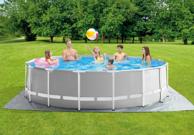 Каркасный бассейн Intex Prism Frame 457x122см, 16805л, фил.-насос 3785л/ч, лестница, тент, подстилка