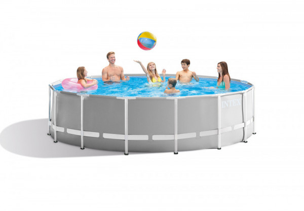 Каркасный бассейн Intex Prism Frame 457x122см, 16805л, фил.-насос 3785л/ч, лестница, тент, подстилка