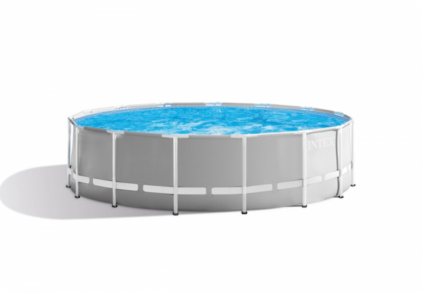 Каркасный бассейн Intex Prism Frame 457x122см, 16805л, фил.-насос 3785л/ч, лестница, тент, подстилка