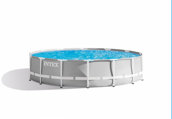 Каркасный бассейн Intex Prism Frame 457х107см, 14614л, фил.-насос 3785л\ч, лестница, тент, подстилка