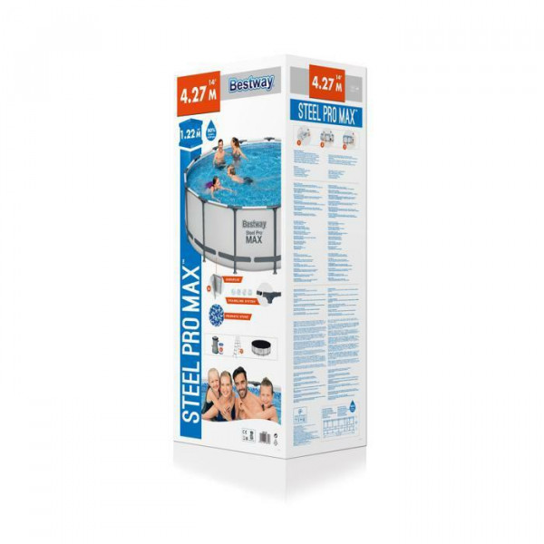 Каркасный бассейн Bestway Steel Pro Max 427х122см, 15232л, фил.-насос 3028л/ч, лестница, тент