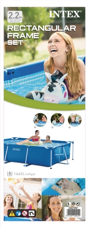 Каркасный прямоугольный бассейн Intex 220х150х60см, 1662л