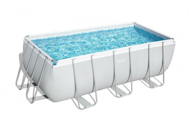 Каркасный бассейн Bestway Power Steel 412х201х122см, 8124л, песч.фил.-нас. 3028л/ч, лестница, попл.-дозатор