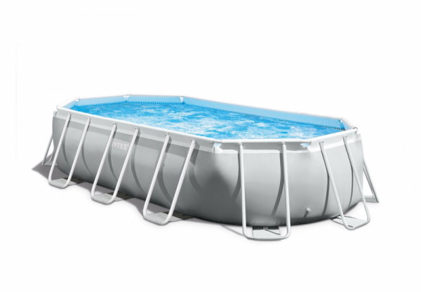 Каркасный бассейн Intex Prism Frame 503х274x122см "Oval" 13365л, фил.-насос 5678л\ч, лестн., тент, подст (26796)