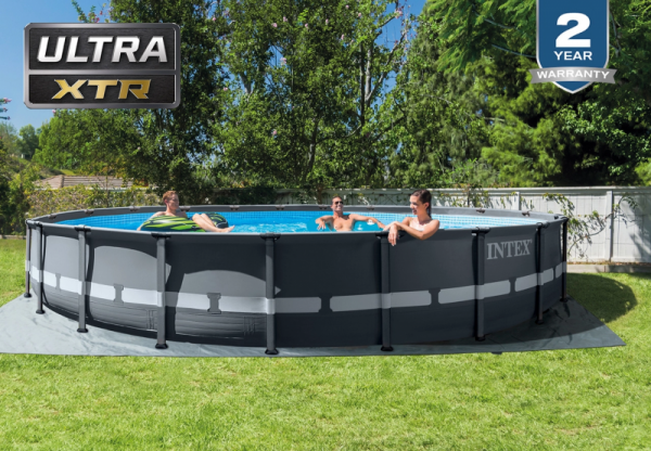 Каркасный бассейн Intex Ultra XTR Frame 610х122см, 30079л, песч.фил.-нас. 7900л\ч, лестница, тент, подстилка