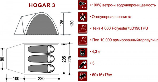 Палатка HOGAR 3