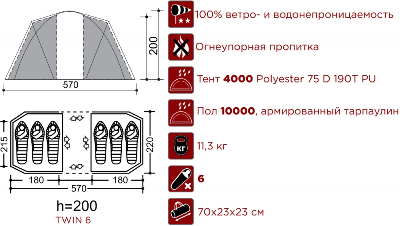 Палатка TWIN 6