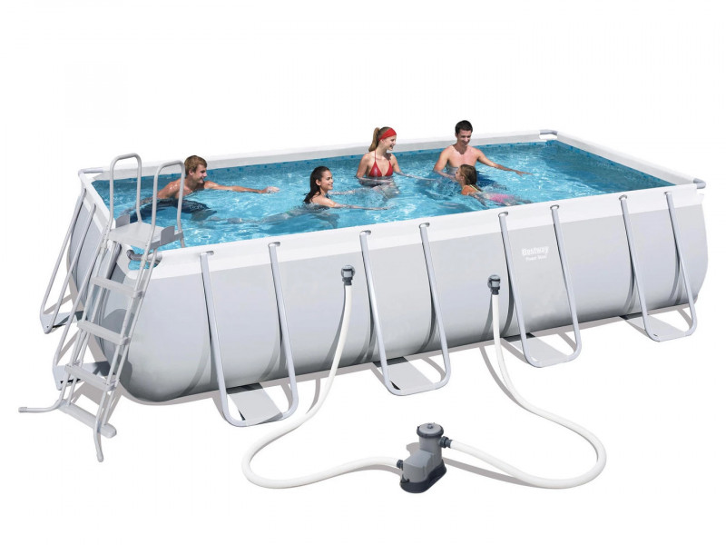 Каркасный бассейн Bestway Power Steel 549х274х122см, 14812л, фил.-насос 5678л/ч, лестница, тент, попл.-доз.