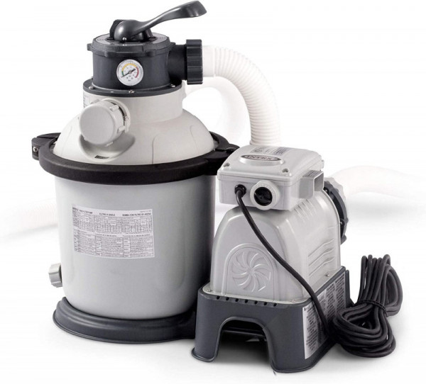 Каркасный бассейн 478х124см Intex "Graphite Gray Panel" 16805л, песч.фил.-нас. 4500л\ч, лестн, тент, подстилка (26384)