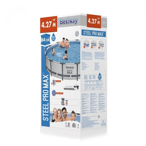 Каркасный бассейн Bestway Steel Pro Max 427х84см, 10220л, фил.-насос 2006л/ч (56595 BW)
