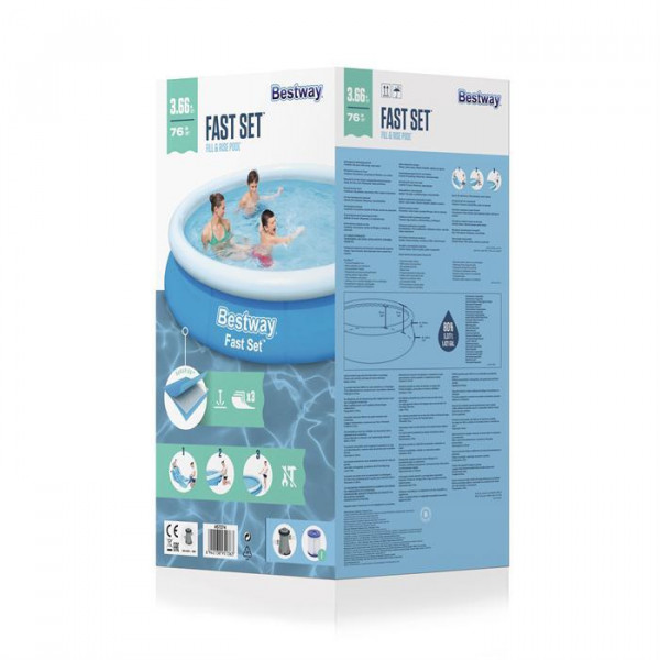 Бассейн Bestway Fast Set 366х76см, 5377л, фил.-насос 1249л/ч (57274 BW)