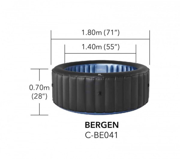 СПА-бассейн Mspa 180х70см "Bergen" 700л, круглый, аэромассаж (C-BE041)