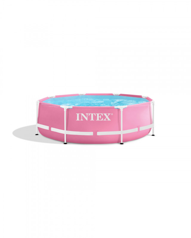 Каркасный бассейн Intex Pink Metal Frame 244х76см, 2843л, фил-насос 1250л/ч