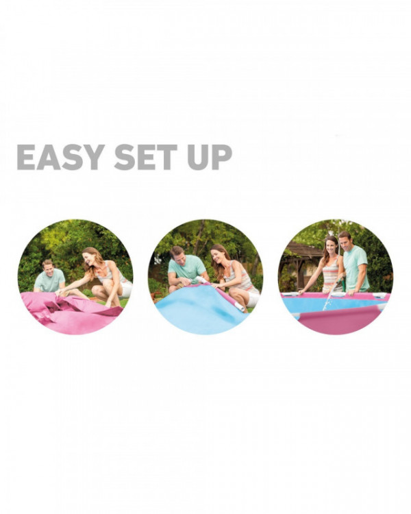 Каркасный бассейн Intex Pink Metal Frame 244х76см, 2843л, фил-насос 1250л/ч