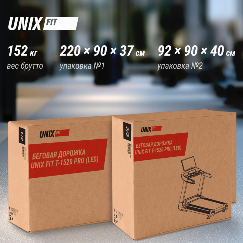 Беговая дорожка UNIX Fit T-1520 PRO (LED)