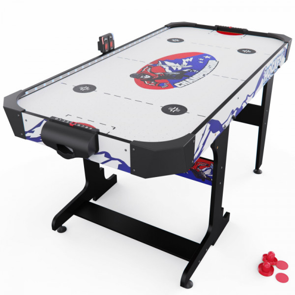 Игровой стол – аэрохоккей с подсветкой DFC Championship 53" 135 х 65 см, складной, белый