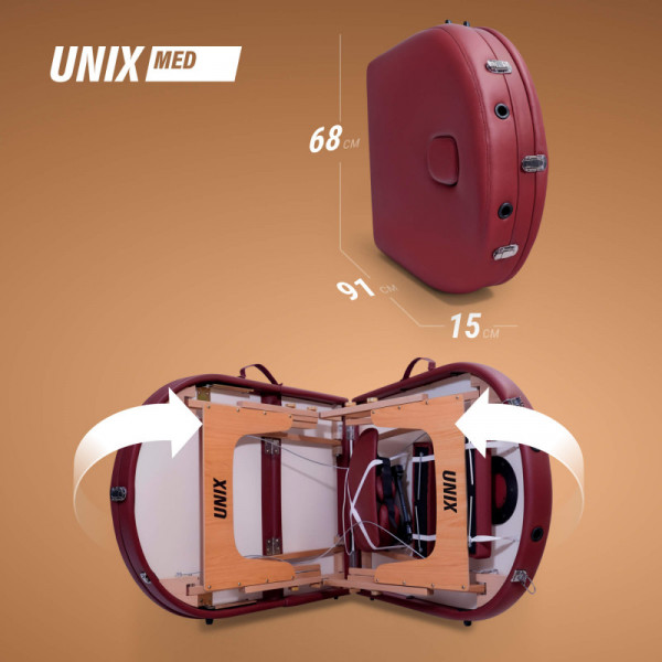 Массажный стол UNIX Comfort 3 Section Burgundy